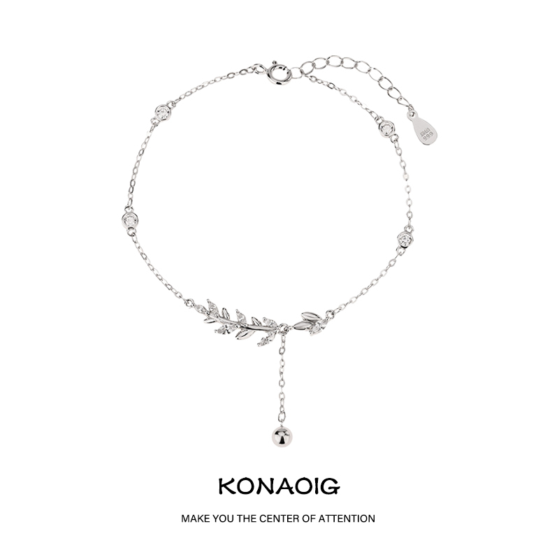 S999 Pure Silver Wheat Tassel Bracelet for Women, Light Luxury Niche Design, Gift for Best Friend or Girlfriend's Birthday