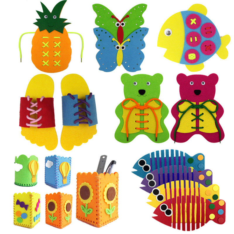 Non-woven thread shoelace parent-child kindergarten size class area corner toy handmade area material diy self-made teaching aids