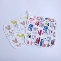 Muslin bamboo fiber 6-layer cotton yarn square towel baby handkerchief newborn baby wash face towel bath towel with adhesive hook