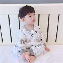 ins baby bamboo cotton gauze four layer split leg sleeping bag long sleeve baby gauze anti kicking quilt spring autumn six layers of thin cotton