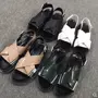Dép nữ chic dày đáy đen 2018 hè mới sinh viên hoang dã Rome đế phẳng đáy phong cách Harajuku sandal vento