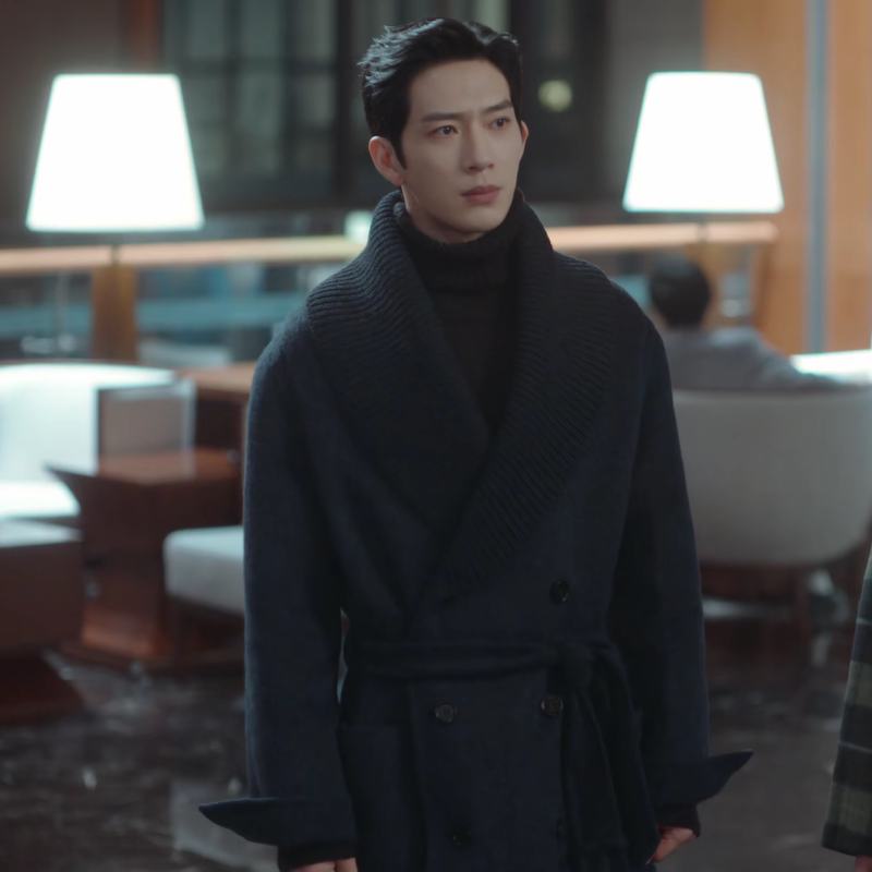 Early Spring Sunny Weather, Jing Boran and Luan Nian Wear the Same Style of Double-Breasted Knitted Large-Collar Woolen Coat, Men's Mid-Length Overcoat Early Spring Sunny Weather, Jing Boran and Luan Nian Wear the Same Style of Double-Breasted Knitted Large-Collar Woolen Coat, Men's Mid-Length Overcoat