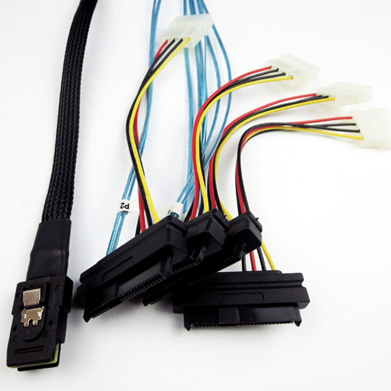 Manufacturer Mini Sas Cable Sff 8087 to Sas 8482 Server 1-to-4 Sas Hard Drive Data Cable 1m