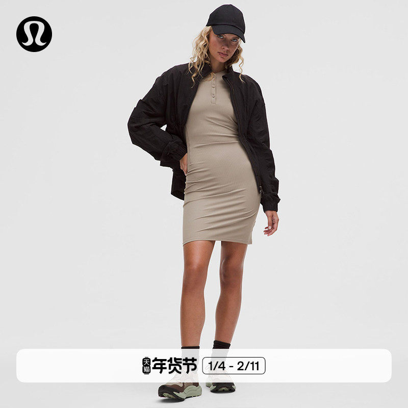 Женское ПЛАТЬЕ в рубчик с длинными рукавами и высоким воротом丨LULULEMON丨LW1FMCS Изображение 1