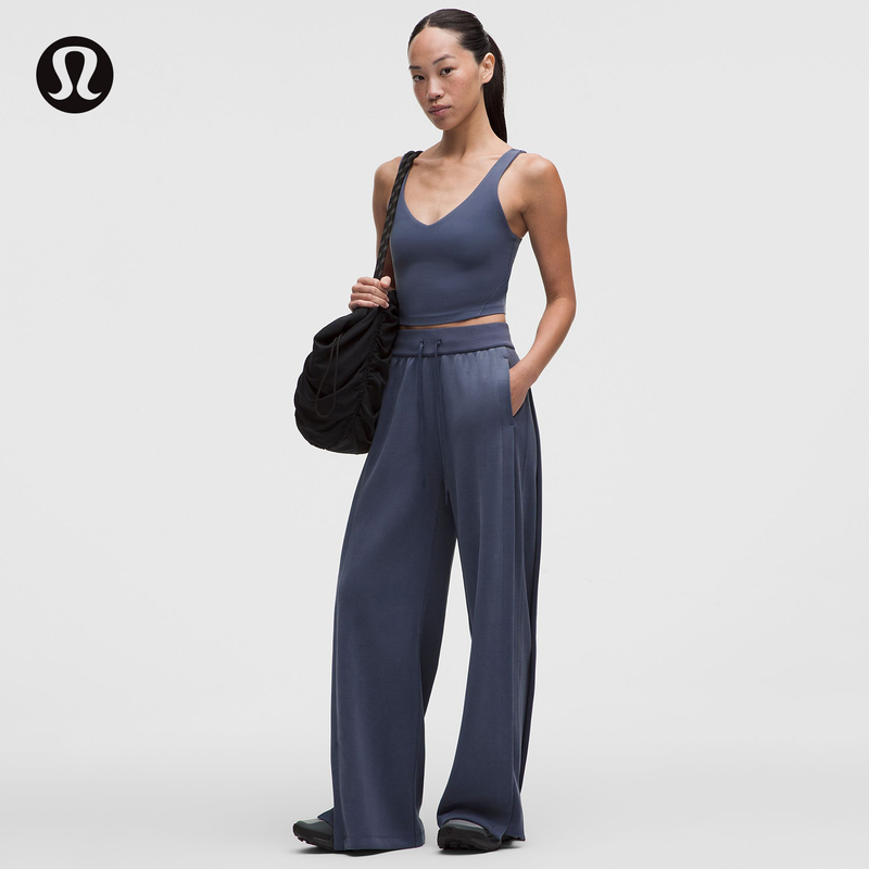 Softstreme ™   Women's Ribbed Patchwork Wide-Leg Pants*Asian Fit丨Lululemon丨Lw5Huxa