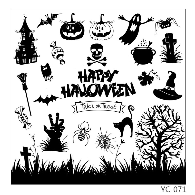 Scrapbook DIY album card transparent stamp silicone seal crystal seal Halloween series