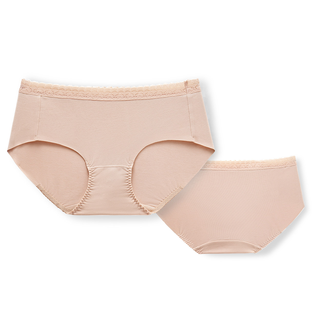 [USD 24.26] 2pcs] Plus one style women's underwear modal mid waist sexy