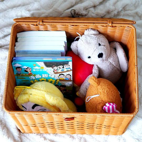 Imitation Rattan Nordic Style Storage Box Cabinet Book Storage Box Snack Storage Box Underwear Cosmetics Storage Basket Miscellaneous Storage Box