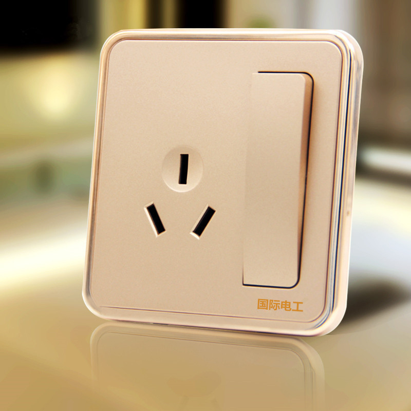 Type 86 WALL SWITCH SOCKET GOLDEN PANEL OPEN 16A HIGH POWER AIR CONDITIONING WATER HEATER WITH SWITCH HOME INSERT