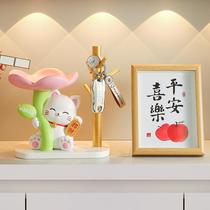 Home storage ornaments to attract wealth cherry blossom cat new home living room desk study decoration gift