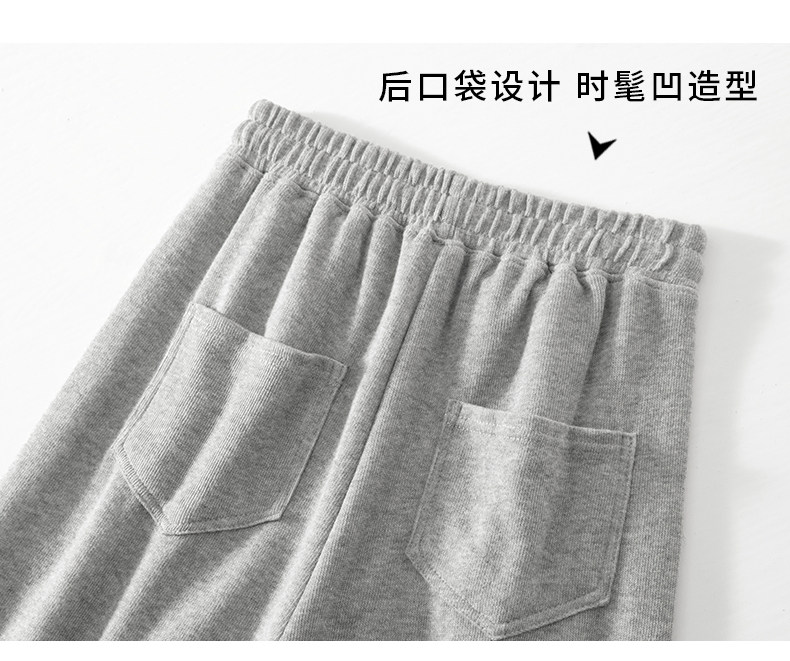 白色运动裤女韩国2022年春夏新款宽松高腰垂感休闲卫裤直筒阔腿裤详情10