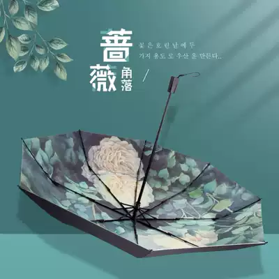 Japan CK five fold parasol women fully automatic small portable sunshade sunscreen UV folding rain dual use