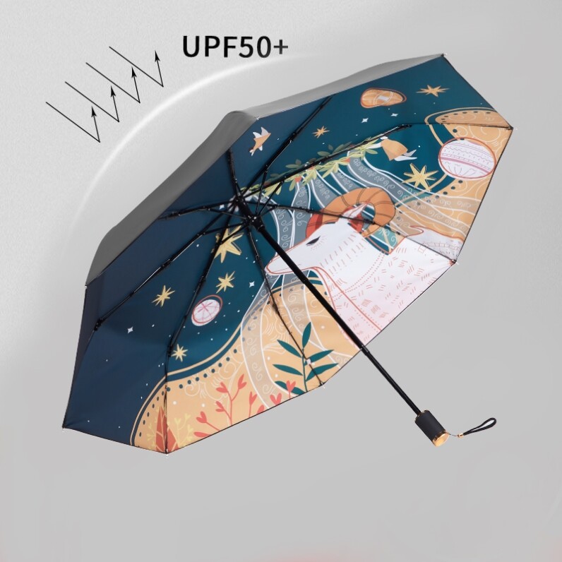 Japanese CK umbrella female summer small fresh black plastic umbrella sunscreen anti-UV small portable rain and shine dual-use