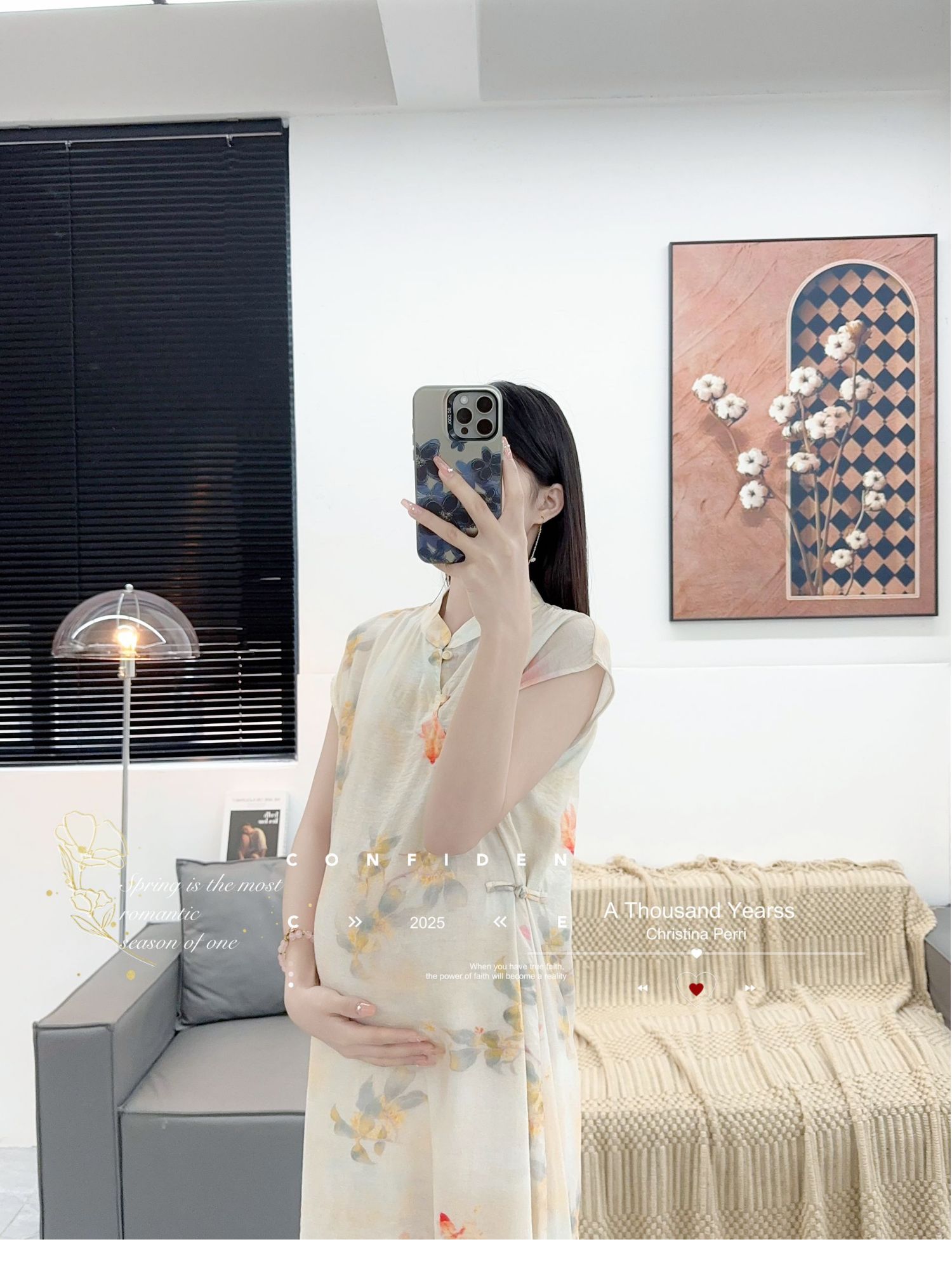 国风孕妇装新中式天丝麻改良旗袍连衣裙2026新款春夏季文艺时尚女 — 16