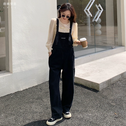 Весенние джинсовые черные штаны для беременных для отдыха, по фигуре, свободный прямой крой