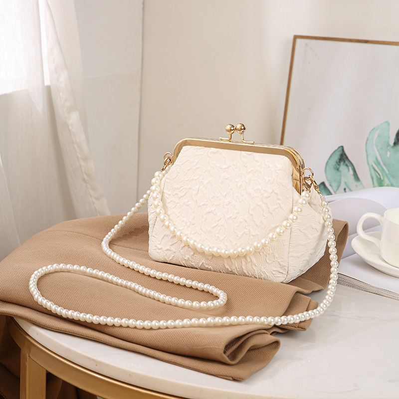 Pearl Bag Summer New Style Hand-Held Shell Bag Mini Evening Chain Bag 2025 Beaded Fashion Crossbody Women's Bag