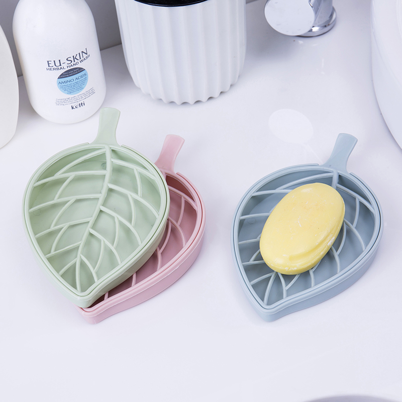 Creative leaf-shaped double-layer drain incense box Bathroom fertilizer rack Powder room holder incense rack Plastic incense box