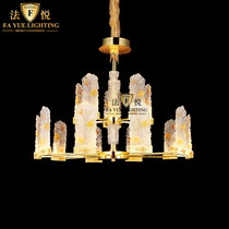 French Yue lighting French all-copper chandelier palace Villa living room lamp European restaurant bedroom retro luxury glazed light