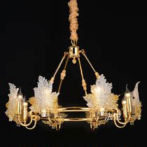 Fa Yue lighting French all-copper lamp European living room bedroom crystal chandelier Villa Hall Complex Building full copper lighting