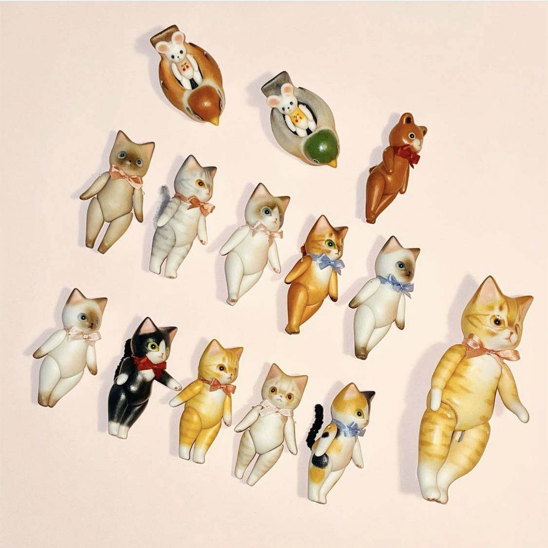 Four regiments (sundaydolls dolls) ceramic doll ornaments dolls Korean cats rabbits