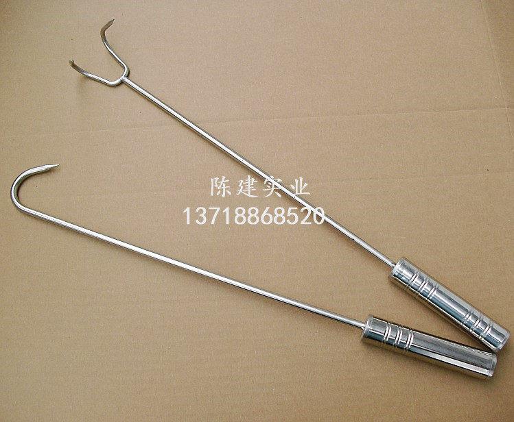 Stainless steel long handle to hook the hook single hook with double hook commercial bailing special steel hook for hanging duck chicken goose meat