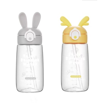 可可萌爱tritan幼儿童喝水带吸管式的宝宝水杯子运动夏季学生水壶