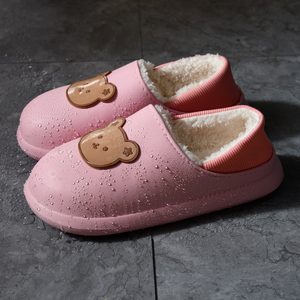 【小黑盒】踩屎感皮面防水包跟棉拖鞋