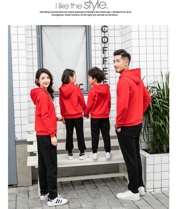 Quần áo mùa thu cha mẹ-con 2018 mới mẹ mẹ và con trai gia đình ba mùa thu đông cộng với áo len nhung trùm đầu phù hợp với gia đình đồ đôi gia đình