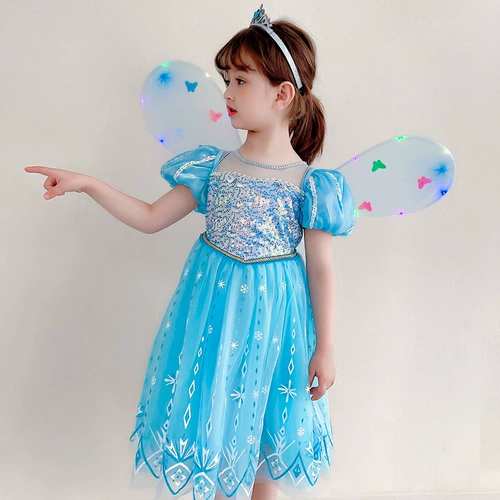 Детский летний наряд маленькой принцессы, платье, юбка, «Холодное сердце», коллекция 2021, подарок на день рождения