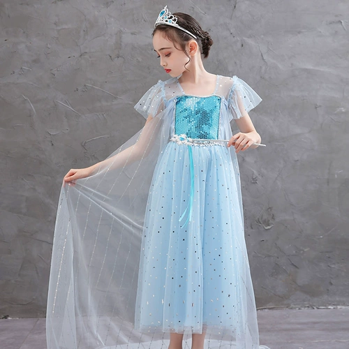 Наряд маленькой принцессы, платье, летняя детская юбка, «Холодное сердце», короткий рукав
