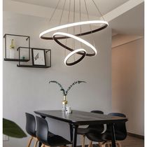 Nordic restaurant lights post-modern chandelier modern minimalist bedroom lights three-circle ring-shaped dining room bar dining chandelier