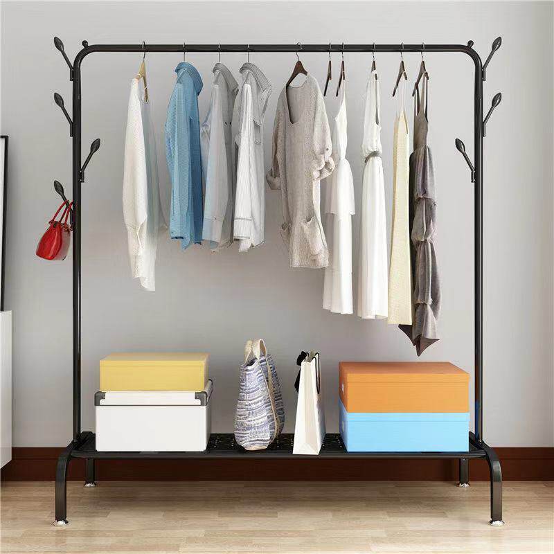 Household drying rack floor bedroom small cool hanging hanger simple dormitory room folding storage clothes rod