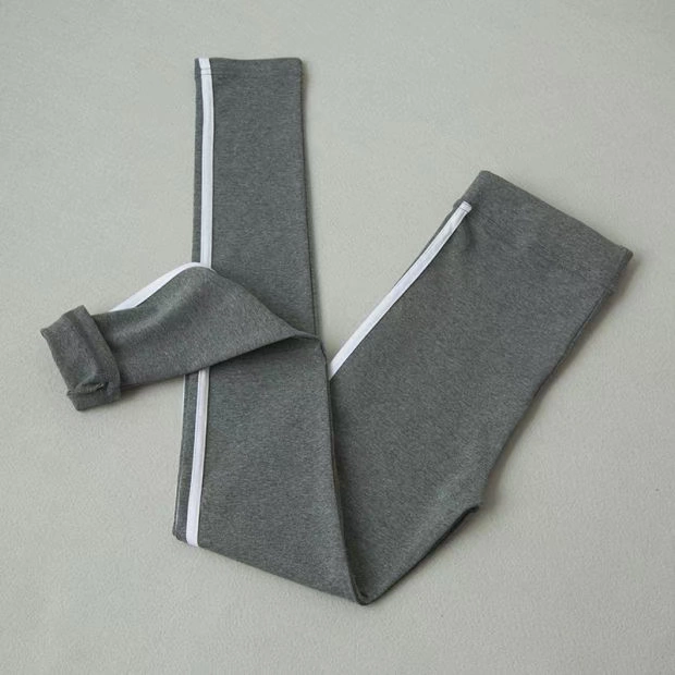 Mùa hè mới thể thao quần đáy quần Hai thanh bên trắng mỏng phần cotton co giãn eo cao chân chín quần