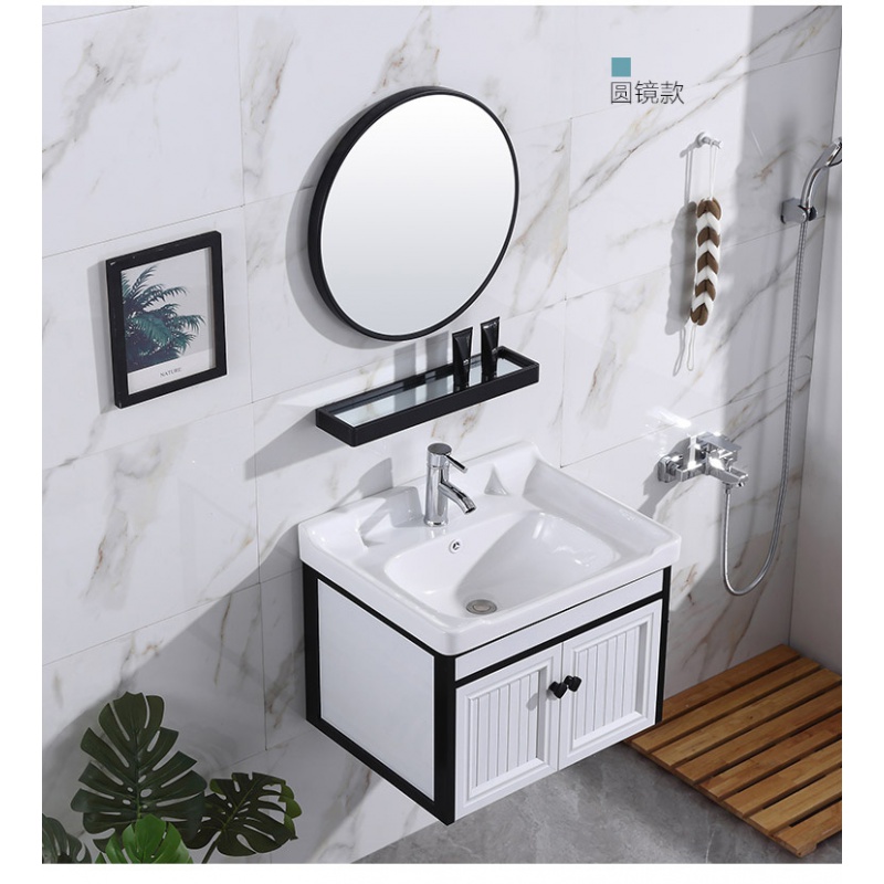 New space aluminum bathroom cabinet combination powder room washbasin modern minimalist bathroom wall cabinet hand wash basin