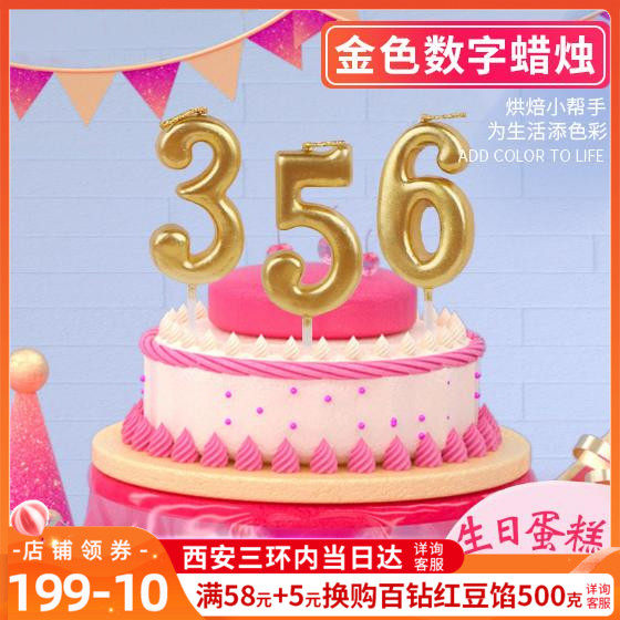 Golden Digital Candle Children Gilded Digital Candle Creative Birthday Cake Decoration Safety Eco-friendly Smoke-free Candle