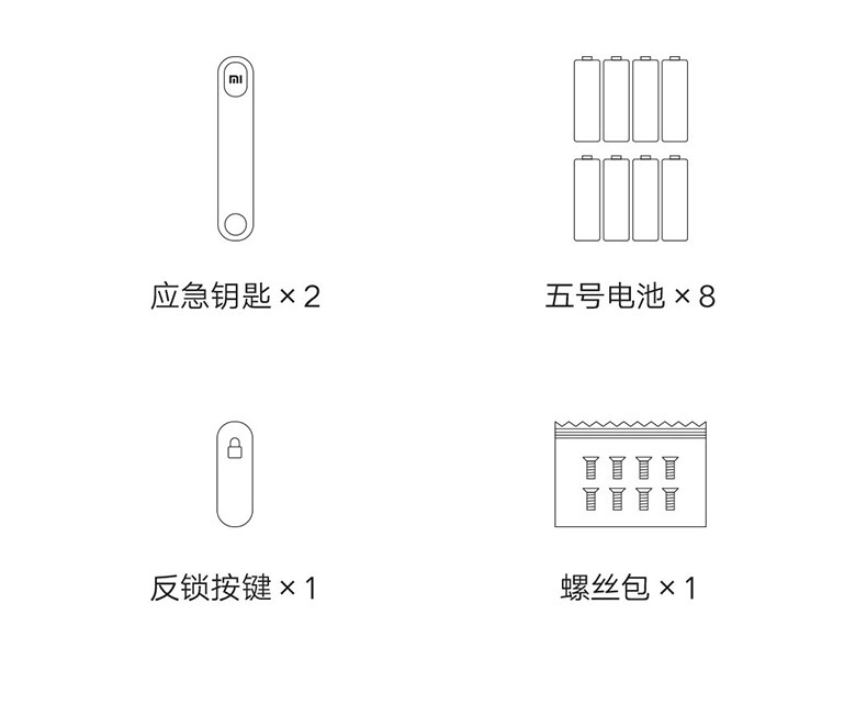 Умный дом 小米指纹锁智能门锁e青春版家用防盗门霸王锁碳素黑nfc开锁电子锁推拉式全自动带摄像头门铃米家pro密码锁1s 3506680