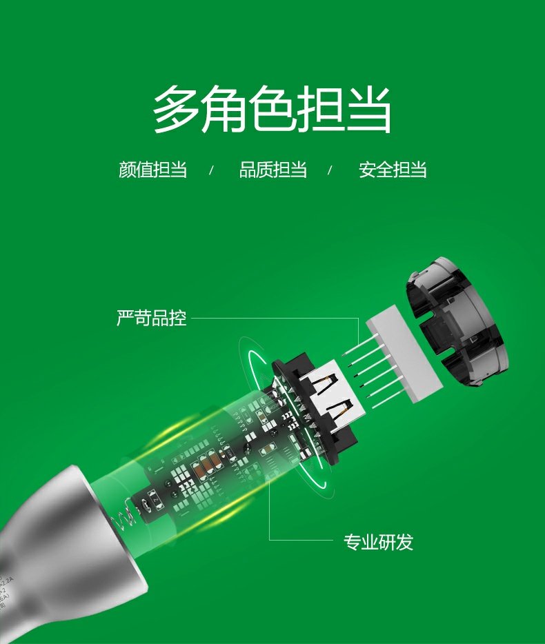 公牛 一拖二车载快充 金属一体机身 图10