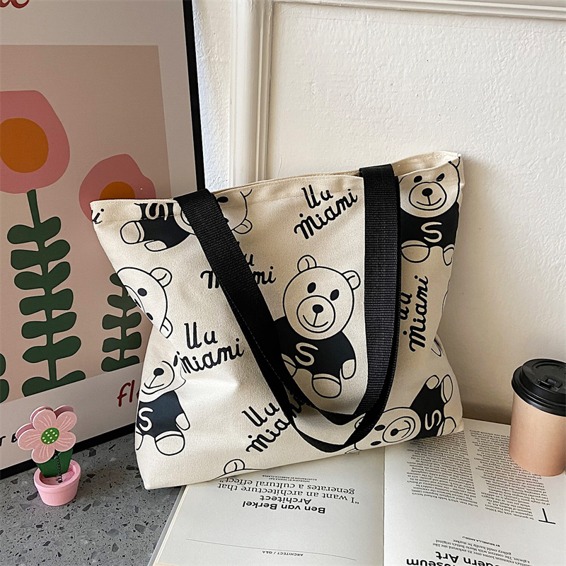 Canvas bag Korean version literary student shoulder bag handbag literary letter big cloth bag simple Mori women's bag new product