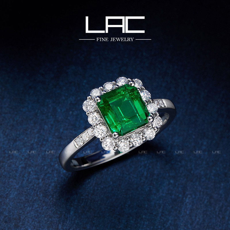 LAC Advanced Jewelry Natural Progenitor Green Ring Female 18k Gold Color Gems GUILD International authoritative certificate