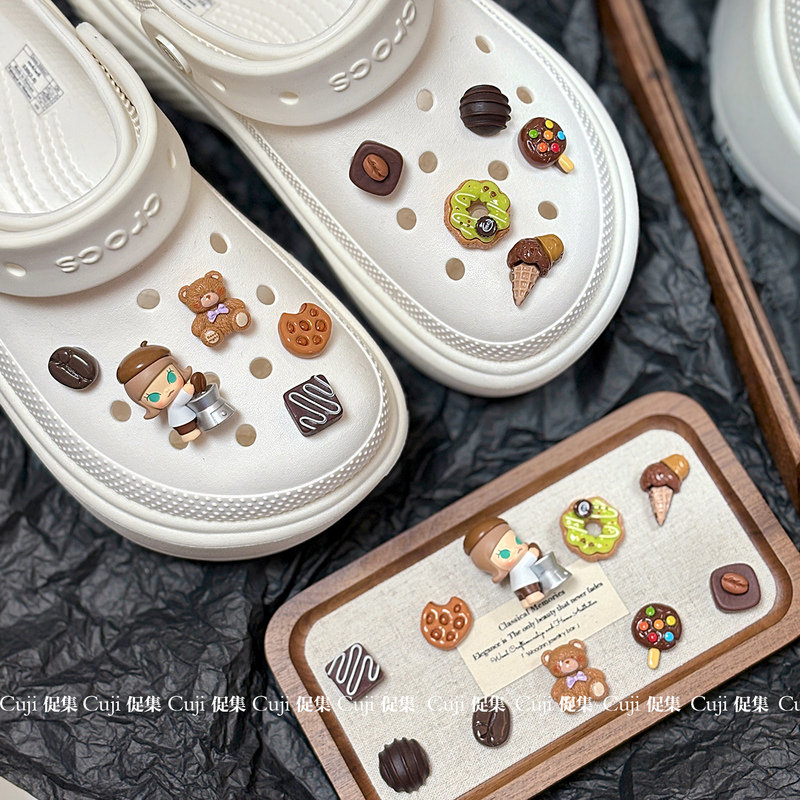 Jasmine Bubble Mart Coffee-Themed Shoe Charms and Decorations for Women, Compatible with Crocs, DIY Accessories Jasmine Bubble Mart Coffee-Themed Shoe Charms and Decorations for Women, Compatible with Crocs, DIY Accessories