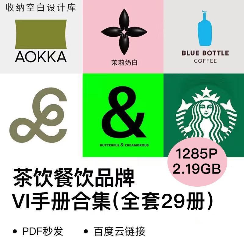 Collection of Tea and Beverage Brand Vi Manuals: Pdf Design Materials for Food and Beverage, Light Food, Tea, Coffee, and Milk Tea Brands