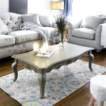 European neoclassical carved all solid wood coffee table French country living room bedroom tea table American antique furniture combination