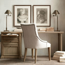 American country solid wood antique white old desk Oak storage writing desk Office desk French simple computer desk