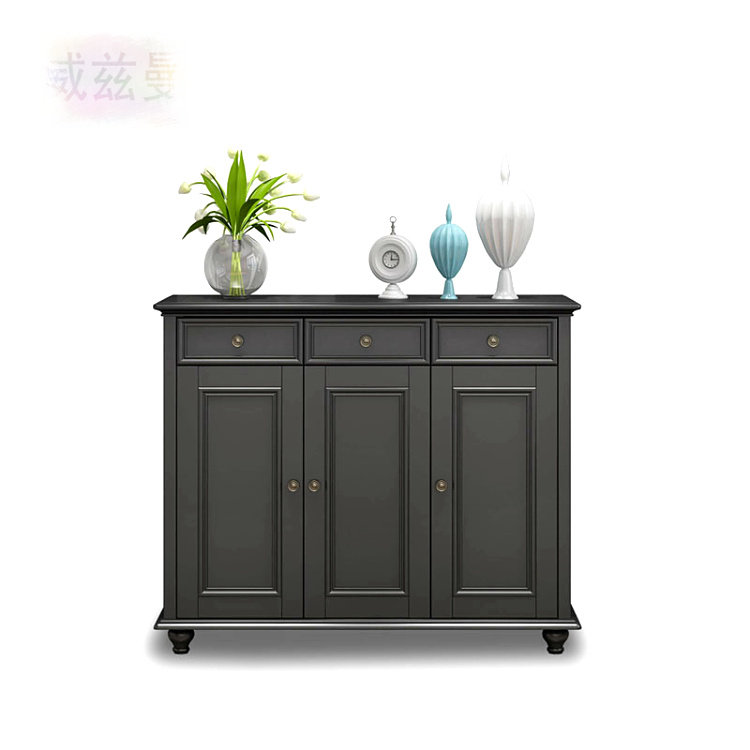 Minimalist rear modern black solid wood shoe cabinet American door hall cabinet L' Osmanor Bathroom With Shoes Cabinet Bedroom Furniture