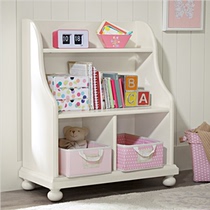 American simple modern locker ivory white solid wood bookcase French white furniture bedroom childrens storage cabinet