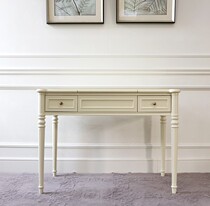 American solid wood dual-purpose mini multifunctional dressing table simple ivory white flap small plaid princess makeup table