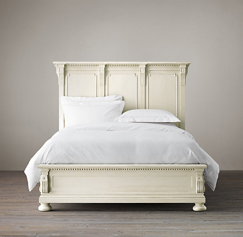 American oak old white double bed 1 5m1 8m solid wood bed European-style modern minimalist wedding bed children's bed