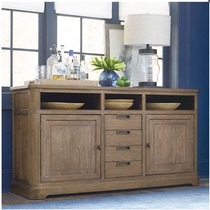 American full solid wood Vintage oak old dining side cabinet European simple modern bowl cupboard Dining cabinet Tea cabinet