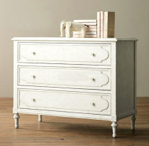 American country antique solid wood old bucket cabinet French small apartment Ivory white entrance cabinet Storage cabinet Decorative cabinet