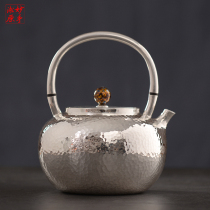 Wonderful hand Songyuan silver pot Japanese craft sterling silver 9999 kettle sterling silver pot boiling water silver pot